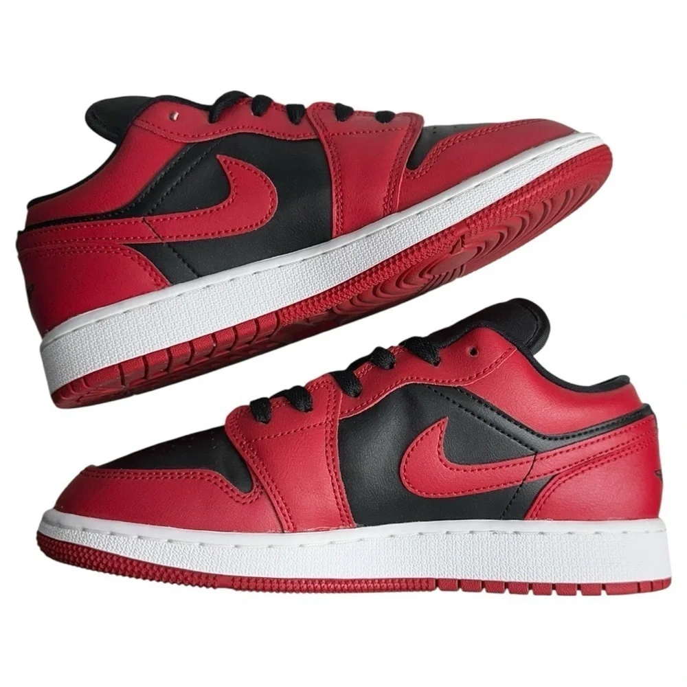 Nike Uni-Sex Kids 6Y Gym Red Black White Air Jordan 1 Low GS Sneakers 553560-606